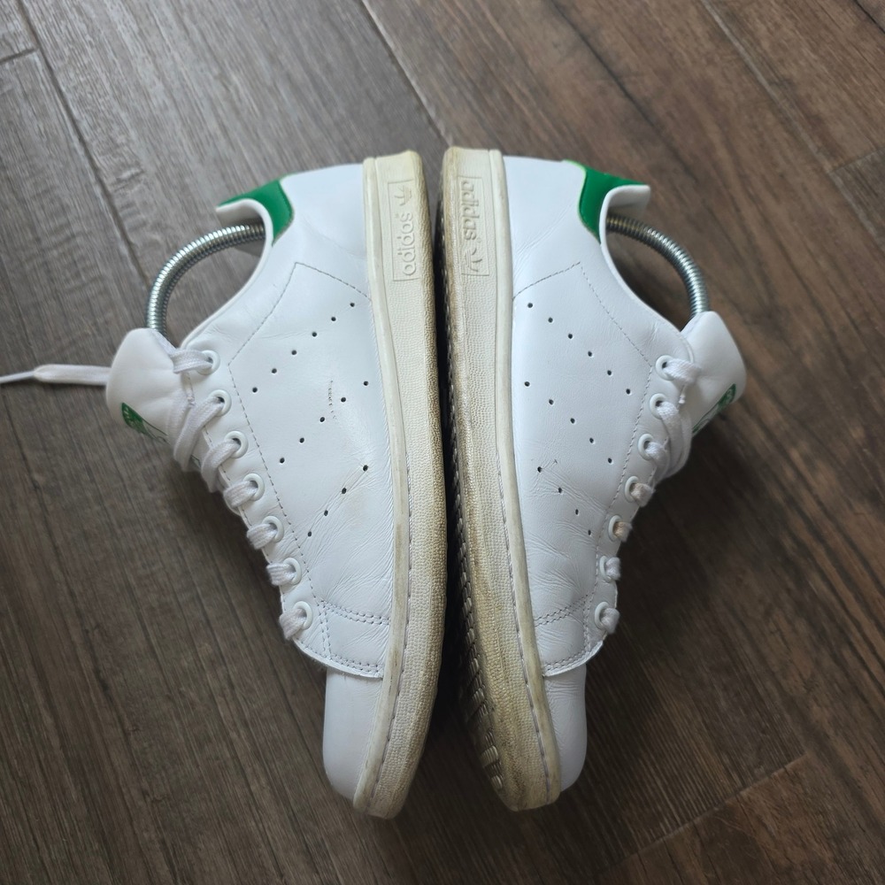 adidas Stan Smith White Green Leather Sneakers Mens size 9.5 - Picture 8 of 13